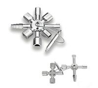 Multi Tool Wrench Gifts for Men 10 in 1 Multifunction Utility Key | Silvery Meter Box Key The Ultimate Radiator Key - Dual-Sized Imperial & Metric-Universal Utility Key