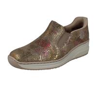 Rieker Ready 2 go 48761 Shimmer Suede Neutral Tone Slip on Shoes