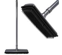 Multi-Use Artificial Grass, Patio & Decking Brush Broom with Telescopic Handle 68-120cm, Extendable Rubber Broom Cleaning Brush