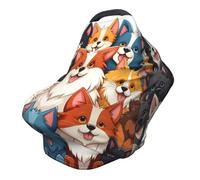 Multi-Use Baby Nursing Cover A Bunch of Cute Dogs Nursing Car Seat Cover for Babies, Soft Breathable Newborn Breastfeeding Essentials for Mom