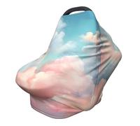 Multi-Use Baby Nursing Cover Dreamy Gradient Faded Pastel Cloud Nursing Car Seat Cover for Babies, Soft Breathable Newborn Breastfeeding Essentials for Mom