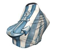 Multi-Use Baby Nursing Cover Retro Nautical Geometric Stripe Print Nursing Car Seat Cover for Babies, Soft Breathable Newborn Breastfeeding Essentials for Mom