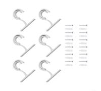 Multi Use Brackets for Curtain Rods Set of 6 with Screws Enhance Your Interior Design (White)
