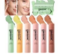 Multi Use Concealer Stick - 6 Color Contour Makeup, Lightweight Long Lasting Neutralizer, Color Corrector, Blendable Formula, Natural Finish, Blemish Hiding Cosmetic | Concealer Stick Set for Personal