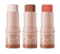 Multi-Use Cream Bronzing & Highlighting Travel Kit - Mimics Sunlit Glow for Cheeks & Eyes, Lightweight, On-the-Go Touch-Up Essentials (C)