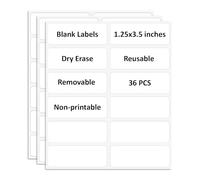 Multi-Use Dry Erase Labels, Sticky Notes for Whiteboard Storage Organise Fridge and More, Home Office School All Purpose use, Reusable&Removable 1.25x3.5 inches (White 36)