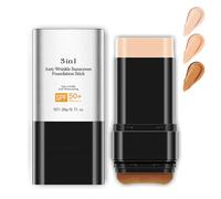 Multi-Use Foundation Stick SPF 50 PA++++ - Full Coverage Hydrating Makeup with Brush, Matte Finish Sun Stick for Face & Body, Travel Size Skincare (Medium)
