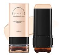 Multi-Use Full Coverage Foundation Stick Makeup, Concealer and Contour Stick with Built-In Brush, Long-Lasting Hydrating & Light, Smooth Creamy Finish, Face Foundation for Mature Skin (Cream 01#)