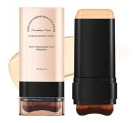 Multi-Use Full Coverage Foundation Stick Makeup, Concealer and Contour Stick with Built-In Brush, Long-Lasting Hydrating & Light, Smooth Creamy Finish, Face Foundation for Mature Skin (Honey 05#)