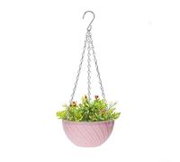 Multi-Use Hanging Basket Constructed from Tough PP Plastic with Drainage and Triple Chain Hanging Support (Pink)