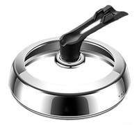 Multi Use Lid with Stainless Steel Base and Glass Center Designed to Fit Select Pots Pans and Cooking Vessels (30CM)