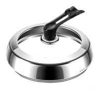 Multi Use Lid with Stainless Steel Base and Glass Center Designed to Fit Select Pots Pans and Cooking Vessels (36CM)