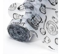 Multi-use Non-Adhesive Easy Clean Kitchen Cupboard Cabinet Fridge Shelf Liner Protector Spill Water Proof Wipeable EVA 44cm x 200cm Transparent Clear Black Grey