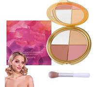 Multi-Use Palette, Glowjiu Glow Gallery Highlighting Eye & Cheek Palette, Eye Shadow and Highlighter Makeup, Long Lasting Contour & Natural Glow & Face Sculpting,for Party Makeup