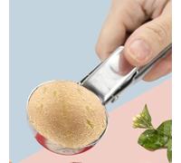 Multi Use Stainless Steel Scoop for Ice Cream, Fruits, and More Ergonomic Handle for Easy Serving (L)