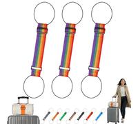 Multi Use Strong Adjustable Luggage Connector Straps,adjustable Luggages Connector Straps for Suitcases,elastic Fastening Belt,Easy To Identify Travel 3pcs (colorful)
