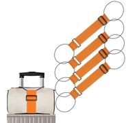 Multi Use Strong Adjustable Luggage Connector Straps, Elastic Travel Secure Luggage Stacking Belt for Hands-Free Travel (4pcs Orange)