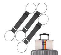 Multi Use Strong Adjustable Luggage Connector Straps, Travel Belt Connector Holds, Elastic Adjustable Buckle Rope, Waterproof Luggage Rainbow Travel Straps for Suitcases (Black*3)