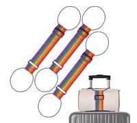 Multi Use Strong Adjustable Luggage Connector Straps, Travel Belt Connector Holds, Elastic Adjustable Buckle Rope, Waterproof Luggage Rainbow Travel Straps for Suitcases (Colorful*3)