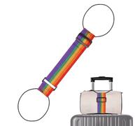 Multi Use Strong Adjustable Luggage Connector Straps, Travel Belt Connector Holds, Elastic Adjustable Buckle Rope, Waterproof Luggage Rainbow Travel Straps for Suitcases (Colorful*1)