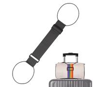 Multi Use Strong Adjustable Luggage Connector Straps, Travel Belt Connector Holds, Elastic Adjustable Buckle Rope, Waterproof Luggage Rainbow Travel Straps for Suitcases (Black*1)