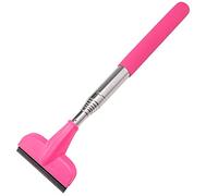 Multi-Use Window Squeegee, 2 in 1 Car Mirror Wiper Windshield Squeegee Window Cleaner Window Cleaning Brush Mini Portable Retractable Wiper for Home Glass,Shower,Outdoor (Pink)