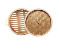 Multi-use Wooden Traditional Dumpling Steamer, Handmade Steamer Cage with Handle, for Cooking Vegetables, Dim sum, Bao Buns, Meat(15cm 1cage & 1cover)