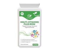 Multi-Vitamins Plus Iron - High Strength | 180 Vegetarian Tablets,6-Month Supply | Multivitamin for Men & Women | Energy, Immunity & Cognitive Support | Vitamins B12, B9, C, D3, E | Non-GMO