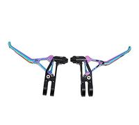 Multi-Wits 1 Pair Ultralight V Brake Levers, Bike Brake Levers for Mountain Bicycle Folding Bikes, Electroplated Aluminum Alloy Cycling Accessory with Bearing Pivot