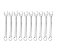 Multi-Wits 10PCS 18mm Opening Wrench, Chrome - Vanadium Steel Double Head Ratchet Wrench, Streamlined Curved Jaw Combination Spanner with Extended Handle for Automotive and Home Use