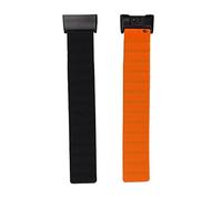 Multi-Wits 2Pcs Silicone Magnetic Watch Band Adjustable Strap for Redmi Smart Wearable Accessories (Black Orange)