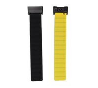 Multi-Wits 2Pcs Silicone Magnetic Watch Band Adjustable Strap for Redmi Smart Wearable Accessories (Black Yellow)