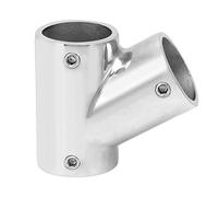 Multi-Wits Boat Tube Connector 3 Way Stainless Steel Handrail Fitting with 60° Angle, Mirror Polished 316 Marine Grade Fitting for Yacht, Fibreglass Boat and Inflatable Dinghy (Right Φ22mm（7/8"）)