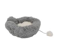 Multi-Wits Cat Bed with 2-Section Design, Plush Kennel for Cats and Small Dogs, Soft Comfortable Grey Pet Bed with Anti-Slip Bottom, Cozy Warm Indoor House for Home or Pet Shop (L)