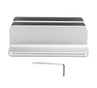 Multi-Wits Dual Storage Vertical Notebook Computer Stand, Aluminum Alloy Laptop and Book Holder with Double Card Slot, Heat Dissipation Desktop Bracket for Laptop Tablet PC