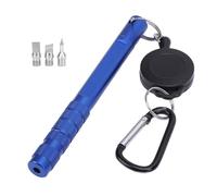 Multi-Wits Golf Club Groove Sharpener, Aluminum Alloy Golf Club Cleaner with 3 Replaceable Heads, Portable Groove Cleaning Tool for Irons and Wedges to Enhance Spin and Control (Blue)