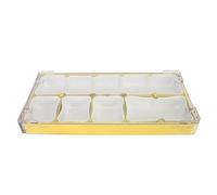 Multi-Wits Watch Parts Storage Box, Stackable 5 Compartments Acrylic Rubber Watch Tools Container, Watch Movement Box with Soft Liner for Repair Work Craft Jewelry Organi (Yellow)