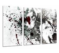 Multi Wood Printings Art Print Box Framed Picture Wall Hanging - Animal Wolf Wild Abstract, Wallpaper White, (Total Size: 38,2" x 24,4"), Framed and Ready to Hang - ref. 26812