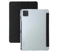 Multi Y-fold Smart Case Suitable For Xiaomi Pad 6S Pro 12.4inch 2024 With Pen Holder Acrylic Clear Hard Back Shell Cover(Black)