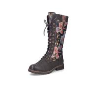 Rieker 94731-91 Black floral Womens knee-high boots