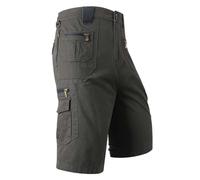 Multi Zipper Pockets Cargo Shorts for Men Hiking Knee Length Shorts Men Relaxed Fit-Trendy Military Below Knee Capri Pants Outdoor Workout Combat Mens Clothes Summer Lightweight Lounge Pants Green