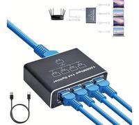 Multibao 1000Mbps Gigabit Ethernet Splitter - 1 in 2/3/4 Out RJ45 LAN Network Adapter for Internet Sharing, High - Speed Ethernet Hub for PC, Router, Smart TV, Gaming Console (1000Mbps 1 in 4 out)
