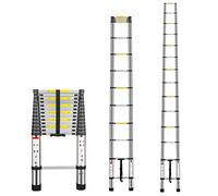 Multibao 13.5FT 4.1M Telescopic Ladder Aluminium Loft Telescoping Ladders Collapsible Extendable Multi Pursose DIY Tools Portable Max Load 150kg(330lb) 14 Rungs