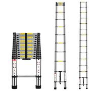 Multibao 14.5FT 4.4M Telescopic Ladder Aluminium Telescoping Ladders Collapsible Extendable Portable Multi Purpose DIY Tools Max Load 150kg (330lb) 15 Rungs