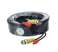 Multibao 2-in-1 BNC Video Power Cables, 5M 10M 20M 30M 50M BNC DC Power Video Lead Cables CCTV Security Camera DVR Extension Cable Black Color (15 Meter)