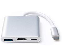 Multibao 3 in 1 USB Type C Adapter Converter with 4K HDMI Output, USB 3.0 Port Fast Charging Port Compatible with MacBook Air/Chromebook Pixel/Dell XPS13/15