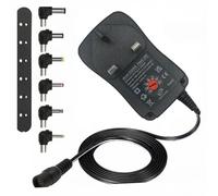 Multibao 30W Universal AC/DC Power Adapter | Adjustable 3V 4.5V 5V 6V 7.5V 9V 12V (Max 2000mA) | 6 Interchangeable Tips + 5V/2.1A USB Port | UKCA CE RoHS Certified