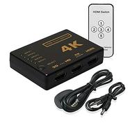 Multibao 5 In 1 Out HDMI Switch with Remote - 4K 3D 1080P Plug & Play HDMI Switcher for PS4, Xbox, DVD Player, HDTV, Computer, Laptop, Projector