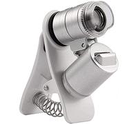 Multibao 60X Zoom Microscope, Mini Fixed Mobile Phone Microscope, Magnifying Glass with LED Light and UV Money Detector Function, Suitable for Smartphones, iPhones, and Tablets