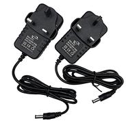 Multibao DC 12V 1A Power Supply Adaptor 12W Transformer UK PLUG for CCTV Camera, LED STRIP and Home Appliances, DC Jack 5.5 * 2.1mm (2pcs)